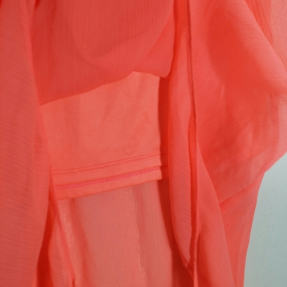 Express sheer high low pink skirt stretchy waist - Picture 3 of 5